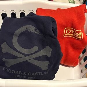 2 Men’s Medium Hoodie Bundle - Crooks & Castles Navy & O’Neill Orange